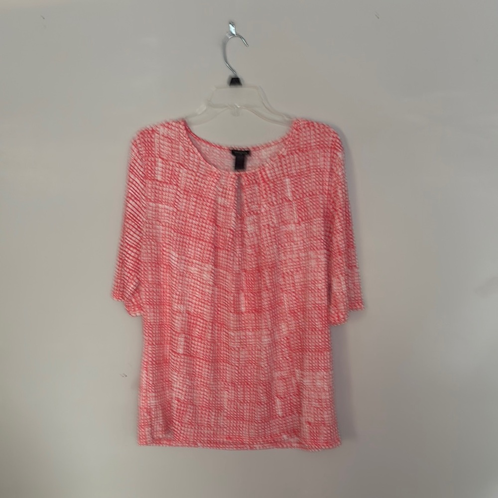 Ann Taylor Factory Orange Patterned Blouse